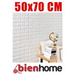 BienHome 50x70 cm Kendinden Yapışkanlı Duvar Kağıdı Esnek Köpük Panel 3d Boyutl Tuğla Desen Beyaz