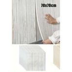 BienHome 70x70Cm 0,50M² 3d Ahşap Lambri Kendinden Yapışkanlı Duvar Kaplama Panel