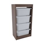 Bienwood BİE-4004 4'lü Plastik Çekmeceli Ahşap Raf