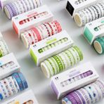 Bifeng Shop Açık Sarı Stil Lot Ocean Stars Wisteria Çiçek Sevimli Kağıt Maskeleme Washi Bant Seti Japon Kırtasiye Kawaii Scrapbooking Malzemeleri Sticker (Yurt Dışından) - Renkli