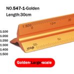 Bifeng Shop ALTIN-1-500-BÜYÜK Stil cm Metal Üçgen Ölçekli Cetvel Mimari Ölçekli Cetvel Mimarlar Öğrencileri Ressam Mühendisler Için Üçgen Alet (Yurt Dışından) - Renkli