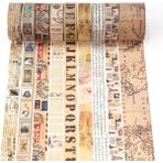Bifeng Shop B462 Stili 1 Rulo 15MM * 10M Retro Eski Harfler Gazeteler Eski Pullar Haritalar Dekoratif Washi Bant Dıy Scrapbooking Maskeleme Bandı Okul (Yurt Dışından) - Renkli