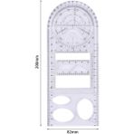 Bifeng Shop Bir Stil Çok Işlevli Dönebilen Geometrik Cetvel Çizim Şablonu Sanat Tasarım Geometri Daire Çizim Ölçme Ölçeği Cetvel (Yurt Dışından) - Renkli