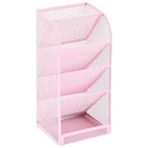 Bifeng Shop Pembe Tarzı Örgü Kırtasiye Caddy Masaüstü Organizatör Depolama Için 4 Yuvalı Renkli Kalem Boya Kalemi Boya Fırçaları Sanat Stüdyosu Ofis (Yurt Dışından) - Masa aksesuarları ve düzenleyiciler - 1