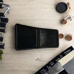 BİFOLD V2 Klasik El Yapımı Hakiki Gerçek Deri Cüzdan Klasik Erkek SİYAH