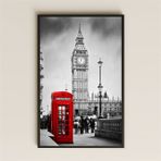 Big Ben ve Kırmızı Telefon Kulübesi Tablo