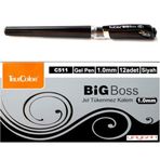 Big Boss 1.0 mm Siyah 12 Adet Jel Tükenmez Kalem