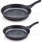 Big Chef Alüminyum Döküm Granit 2'li Tava Seti 28 - 24 cm Gri