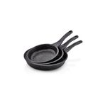 big chef Doremcy Alüminyum Döküm Granit 3'lü Tava Seti 28 - 24 - 20 Cm Gri