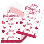 Big Dot of Happiness Happy Galentines Day - Sevgililer Günü Partisi Oyunu Turşu Kartları - Doğruluk, Cesaret, Paylaş Çekme Sekmeleri - 12'li Set