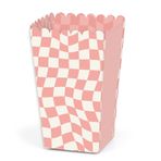 Big Dot of Happiness Pembe Damalı Parti - Favor Patlamış Mısır İkram Kutuları - 12'li Set