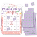 Big Dot of Happiness Pijama Uyku Partisi - Bingo Kartları ve İşaretleyiciler - Kız Yatıya Kalma Doğum Günü Partisi Bingo Oyunu - 18'li Set