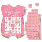 Big Dot of Happiness Pink Twinkle Twinkle Little Star - Resim Bingo Kartları ve İşaretleyicileri - Baby Shower Şekilli Bingo Oyunu - 18'li Set