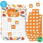 Big Dot of Happiness Sonbahar Balkabağı - Bingo Kartları ve İşaretleyiciler - Cadılar Bayramı veya Şükran Günü Partisi Şekilli Bingo Oyunu - 18'li Set