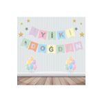 Big Party Karton Yazı Varaklı Makaron Karışık Renk Üzeri Gümüş Iyi Ki Doğdun
