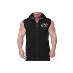Big Sam Erkek Fitness Bodybuilding Kapşonlu Siyah Yelek 3624