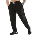BIG SAM SPORTSWEAR COMPANY Cepli Erkek Bol Eşofman Altı, Oldschool Bol Kesim Spor Salonu Pantolonu, Basic-siyah, S