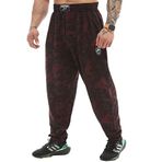 BIG SAM SPORTSWEAR COMPANY Cepli Erkek Bol Eşofman Altı, Oldschool Bol Kesim Spor Salonu Pantolonu, Siyah-Kırmızı, XL