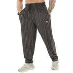 BIG SAM SPORTSWEAR COMPANY Erkek Bol Kesim Eşofman Altı, Elastik Bel Esnek Bol Egzersiz Eşofman Altı, Siyah, L