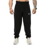 BIG SAM SPORTSWEAR COMPANY Erkek Bol Kesim Eşofman Altı Pamuklu Bol Pantolon, Siyah, L