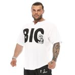 BIG SAM SPORTSWEAR COMPANY Erkek Büyük Boy T-Shirt İnce Kumaş% 100 Pamuk Bez Üst Spor T-Shirt, Beyaz, L
