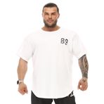 BIG SAM SPORTSWEAR COMPANY Erkek Büyük Boy T-Shirt İnce Kumaş% 100 Pamuk Bez Üst Spor T-Shirt, Beyaz, M