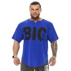 BIG SAM SPORTSWEAR COMPANY Erkek Büyük Boy T-Shirt İnce Kumaş% 100 Pamuk Bez Üst Spor T-Shirt, Mavi, M