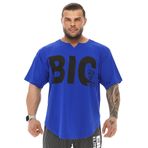 BIG SAM SPORTSWEAR COMPANY Erkek Büyük Boy T-Shirt İnce Kumaş% 100 Pamuk Bez Üst Spor T-Shirt, Mavi, S