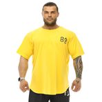 BIG SAM SPORTSWEAR COMPANY Erkek Büyük Boy T-Shirt İnce Kumaş% 100 Pamuk Bez Üst Spor T-Shirt, Sarı, 4XL