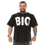 BIG SAM SPORTSWEAR COMPANY Erkek Büyük Boy T-Shirt İnce Kumaş% 100 Pamuk Bez Üst Spor T-Shirt, Siyah-Beyaz, 5XL