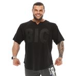 BIG SAM SPORTSWEAR COMPANY Erkek Büyük Boy T-Shirt İnce Kumaş% 100 Pamuk Bez Üst Spor T-Shirt, siyah-siyah, 3XL