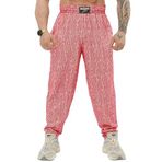 BIG SAM SPORTSWEAR COMPANY Erkek Cepli Bol Eşofman Altı, Oldschool Bol Kesim Spor Salonu Pantolonu, Kırmızı-Beyaz, S
