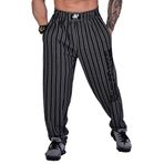 BIG SAM SPORTSWEAR COMPANY Erkek Cepli Bol Eşofman Altı, Oldschool Bol Kesim Spor Salonu Pantolonu, Siyah, 3X-Large