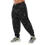 BIG SAM SPORTSWEAR COMPANY Erkek Cepli Bol Eşofman Altı, Oldschool Bol Kesim Spor Salonu Pantolonu, Teknik Kamuflaj, 3X-Large