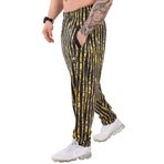 BIG SAM SPORTSWEAR COMPANY Erkek Cepli Bol Eşofman Altı, Vücut Geliştirme Aktif Giyim Rahat Tasarım Kas Pantolonu, Sarı, 3X-Large