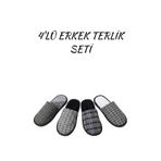BİG STEPS Erkek 4’lü Kışlık Ev Terliği Seti - Kaymaz Taban, Sıcak ve Konforlu, Çeyiz Terliği, Erkek Ev Terliği