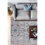 BigArts Home Çok Renkli Çiçekli Vintage Kaymaz Taban Halı Yolluk Yuvarlak Model BIG008