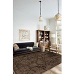 BigArts Home Vintage Halı Modern Motifli Kahverengi Kilim Desenli Dijital Şönil Halı