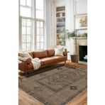 BigArts Home Vintage Kahverengi Kilim Halı Geometrik Desenli Bohem ve Etnik Stilde Şık Dijital Şönil Halı