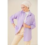 Bigdart 103901 Oversize Basic Lila Kadın Tesettür Gömlek