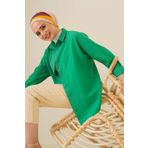 Bigdart 103901 Oversize Basic Tesettür Gömlek - Yeşil