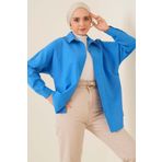 Bigdart 103901 Saks Oversize Basic Tesettür Kadın Gömlek