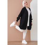 Bigdart 15768 Siyah Kadın Tesettür Triko Hırka
