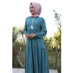 Bigdart 1627 Yaka Bağcıklı Tesettür Elbise