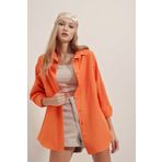 Bigdart 3900 İndigo Oversize Uzun Basic Kadın Gömlek