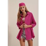 Bigdart 3900 Pembe Oversize Uzun Basic Kadın Gömlek