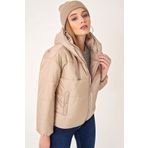 Bigdart 5117 Vizon Kapüşonlu Şişme Kadın Mont