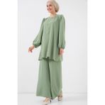 Bigdart Ayrobin Tunik Pantolon Takım Kadın %95 Polyester Çağla Renk Şık Tasarım - 38