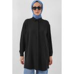 Bigdart Bıgdart Y25 5945 Siyah Uzun Gömlek Tunik - 40