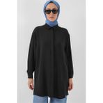 Bigdart Bıgdart Y25 5945 Siyah Uzun Gömlek Tunik - 44